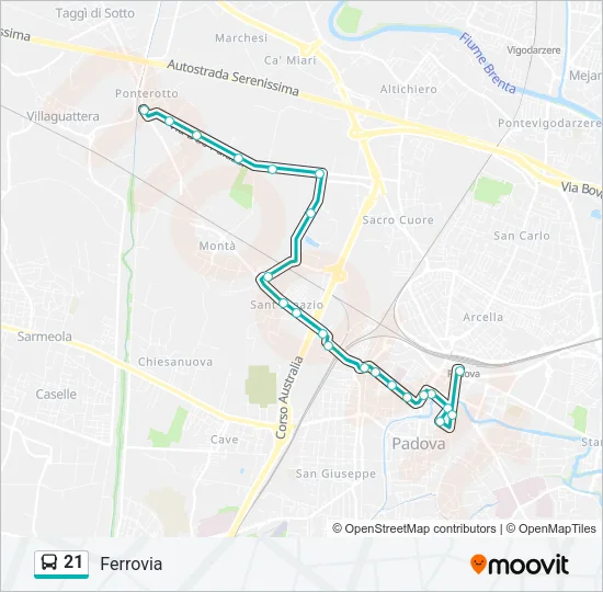 21 Bus Line Map