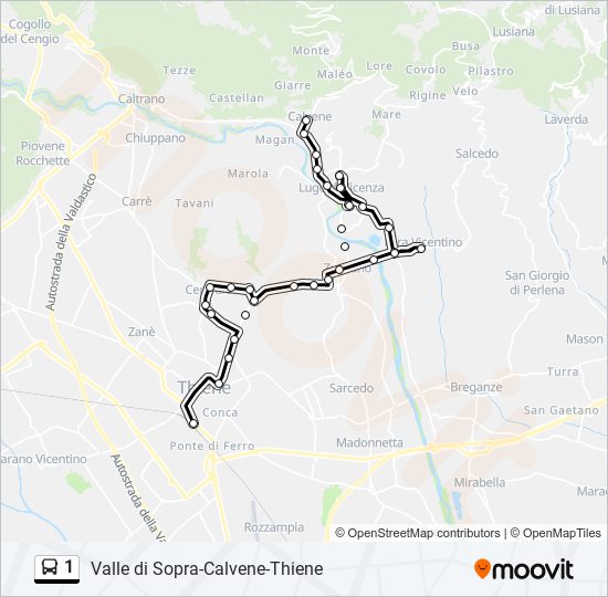 1 bus Line Map