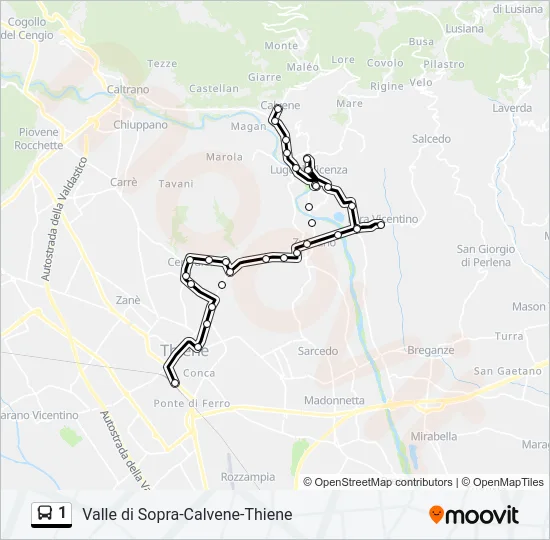 1 Bus Line Map