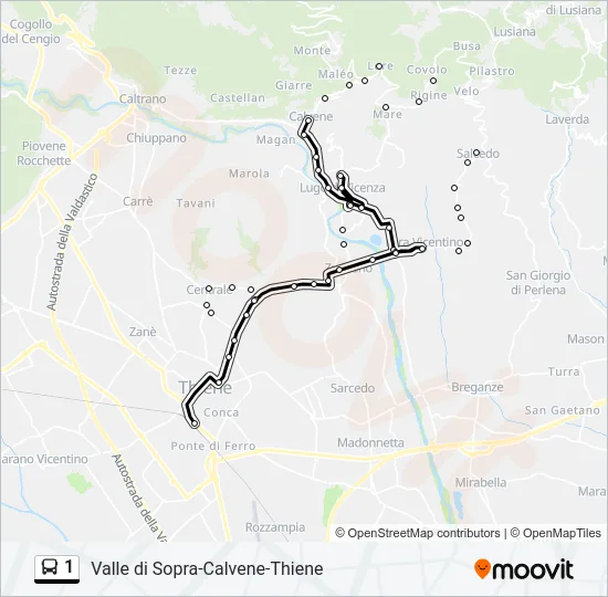 1 Bus Line Map