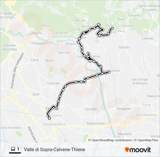 1 Bus Line Map