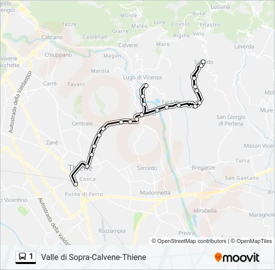 1 Bus Line Map