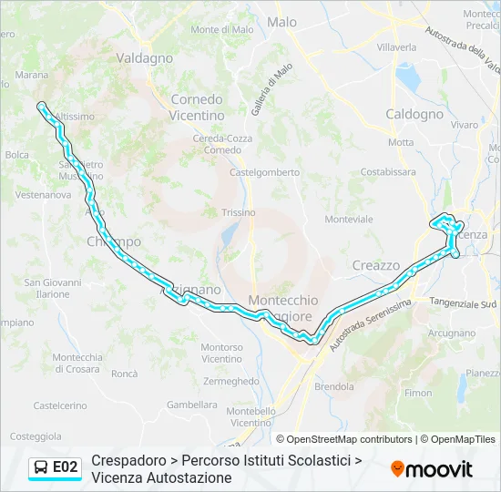 E02 Bus Line Map