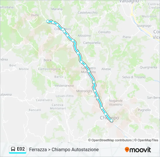 E02 Bus Line Map