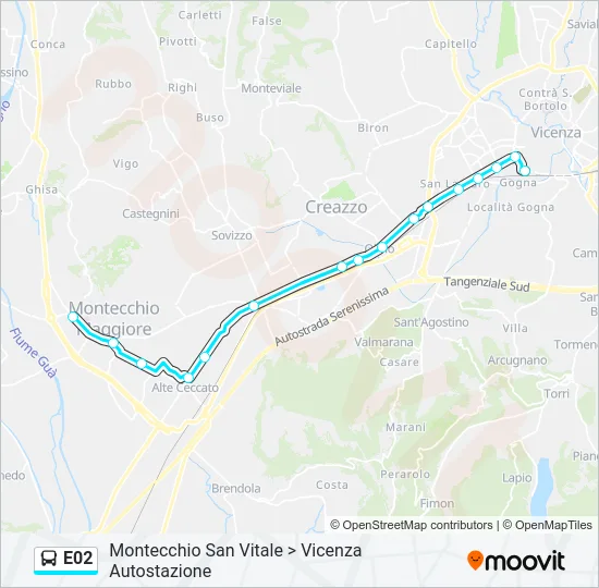 E02 Bus Line Map
