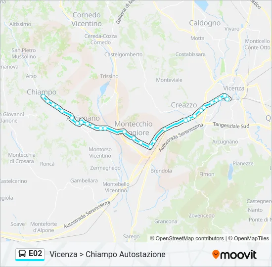 E02 Bus Line Map