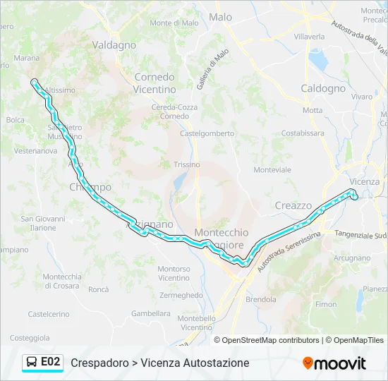 E02 Bus Line Map