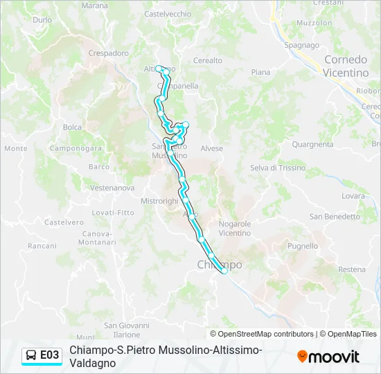 E03 Bus Line Map
