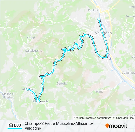 E03 Bus Line Map