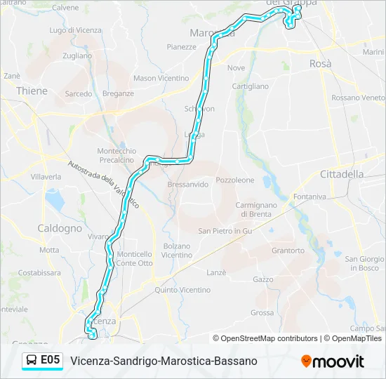 E05 Bus Line Map