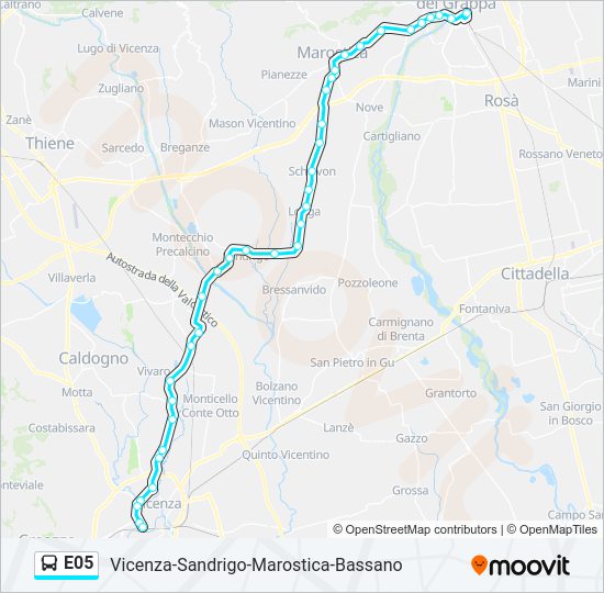 E05 bus Line Map