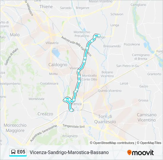 E05 Bus Line Map