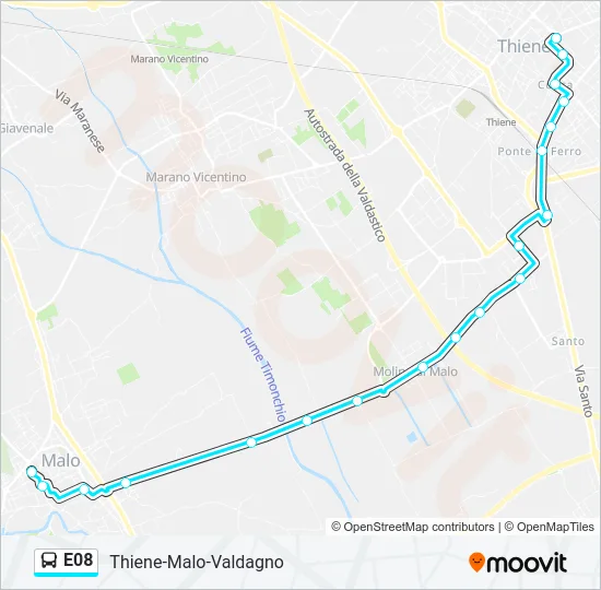 E08 Bus Line Map
