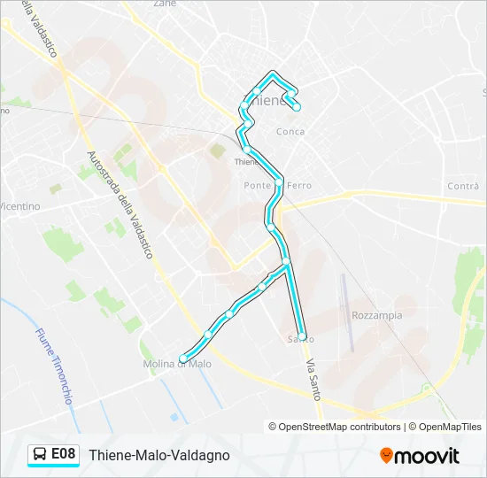 E08 Bus Line Map