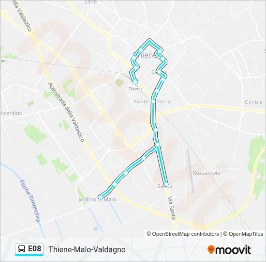 E08 Bus Line Map