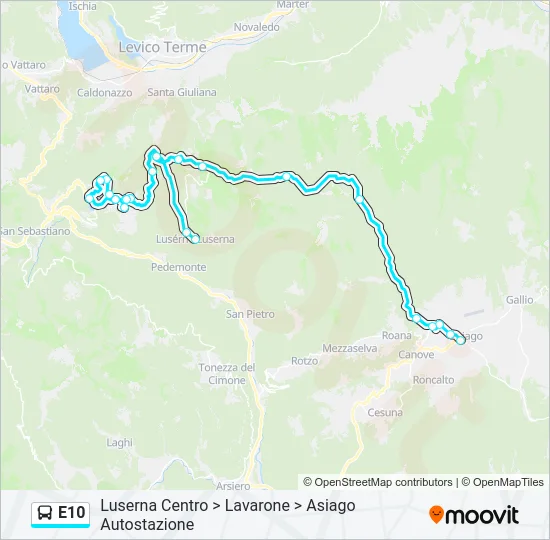 E10 Bus Line Map