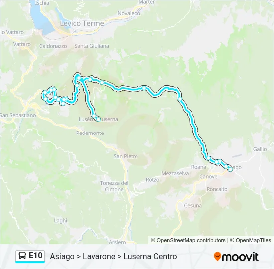 E10 Bus Line Map