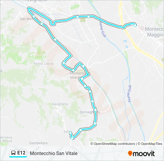 E12 Bus Line Map