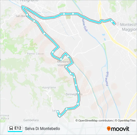 Percorso linea bus E12