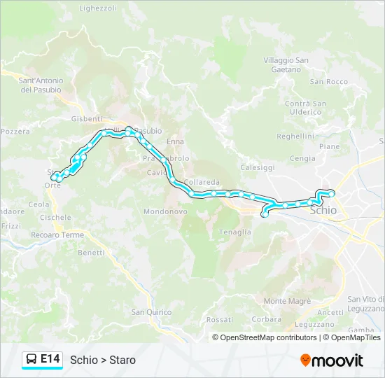 E14 Bus Line Map