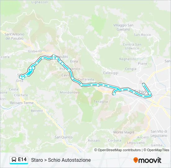 E14 Bus Line Map