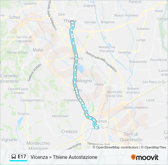 E17 Bus Line Map