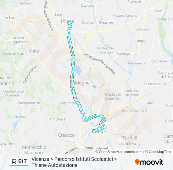 E17 Bus Line Map