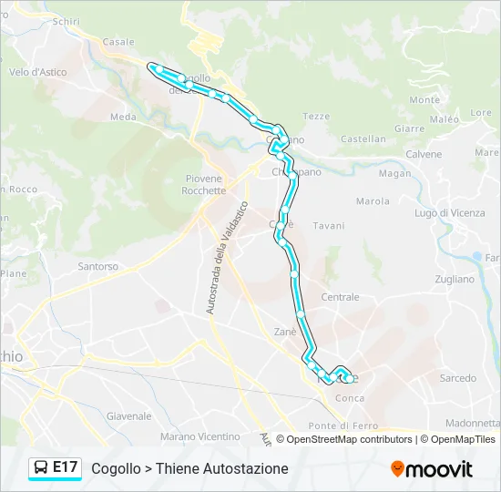 E17 Bus Line Map
