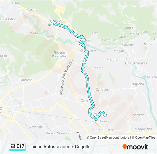 E17 Bus Line Map