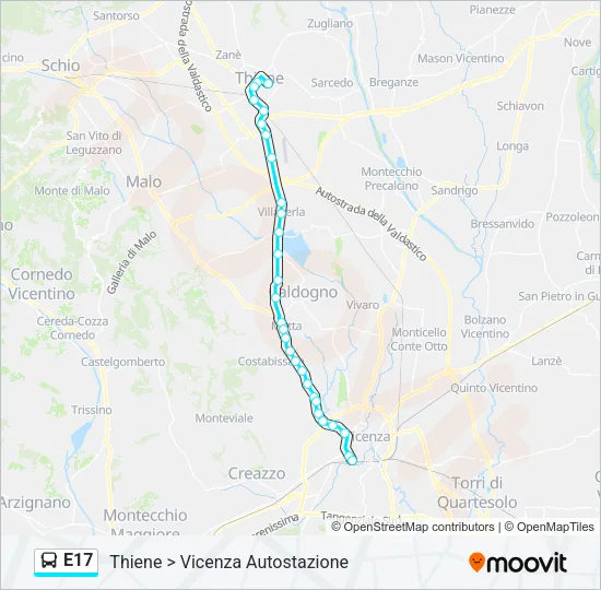 E17 Bus Line Map