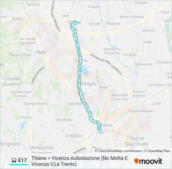 E17 Bus Line Map
