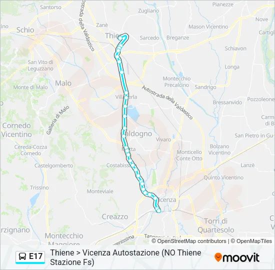 E17 Bus Line Map