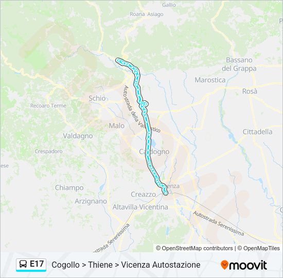 E17 Bus Line Map