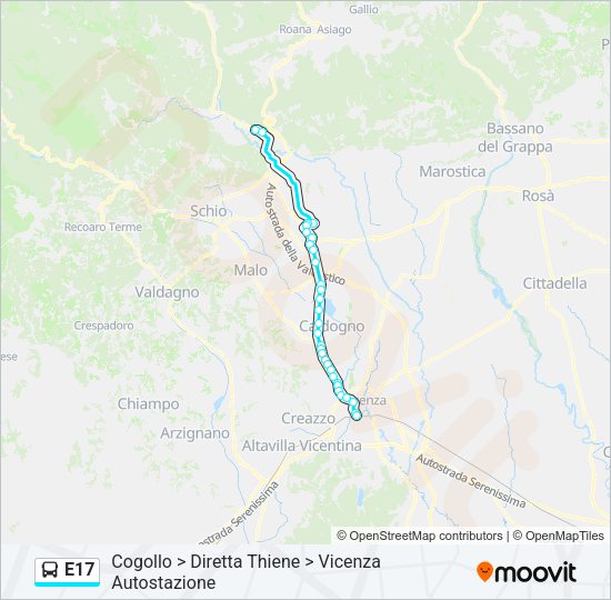 E17 Bus Line Map