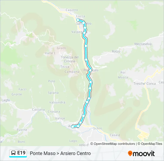 E19 Bus Line Map