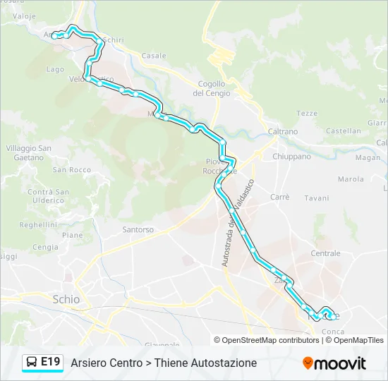 E19 Bus Line Map