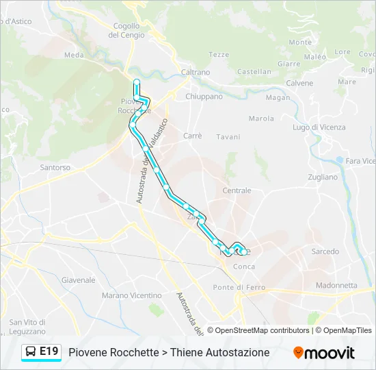 E19 Bus Line Map
