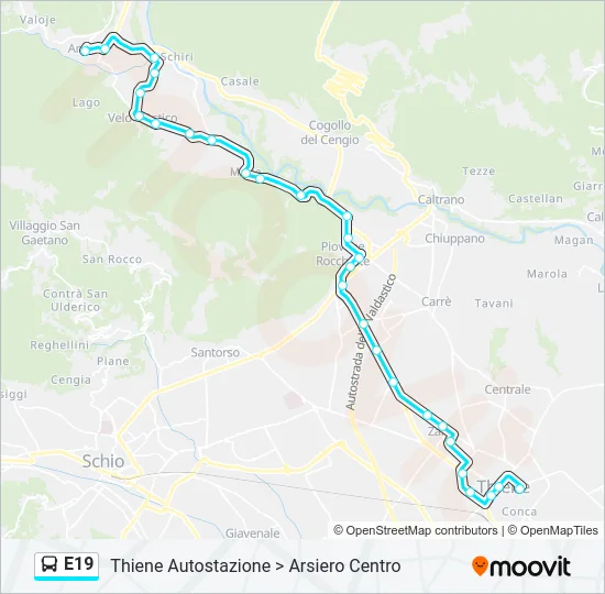 E19 Bus Line Map
