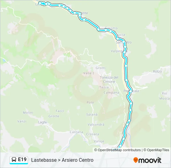 E19 Bus Line Map