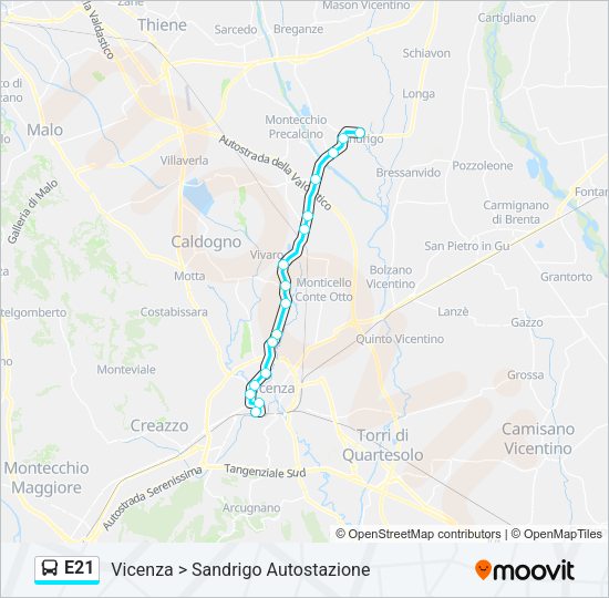 E21 Bus Line Map