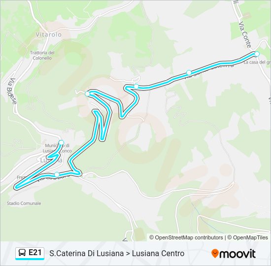 E21 Bus Line Map