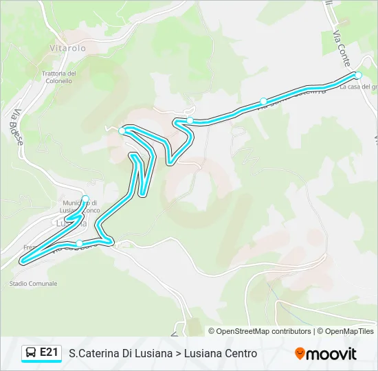 Percorso linea bus E21