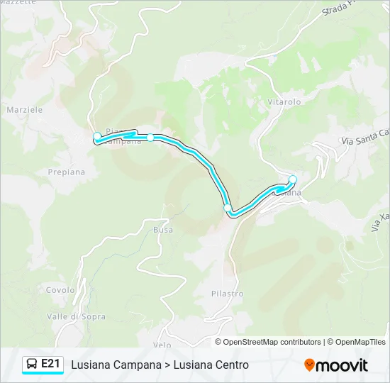 E21 Bus Line Map