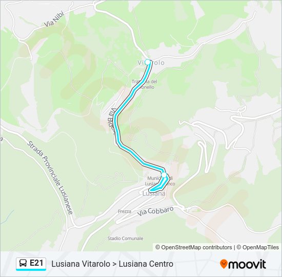 E21 Bus Line Map