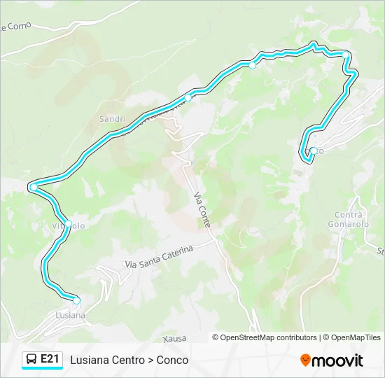 E21 Bus Line Map