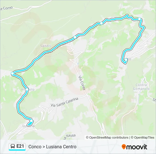 E21 Bus Line Map