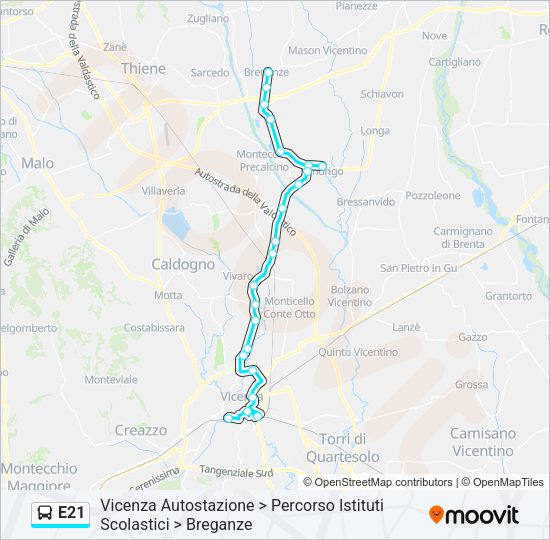 E21 Bus Line Map