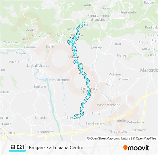 E21 Bus Line Map