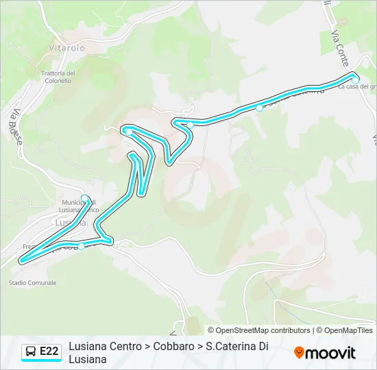 E22 Bus Line Map