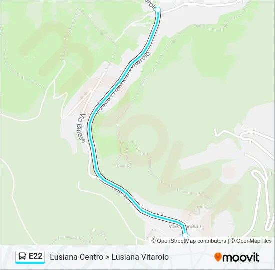 E22 Bus Line Map